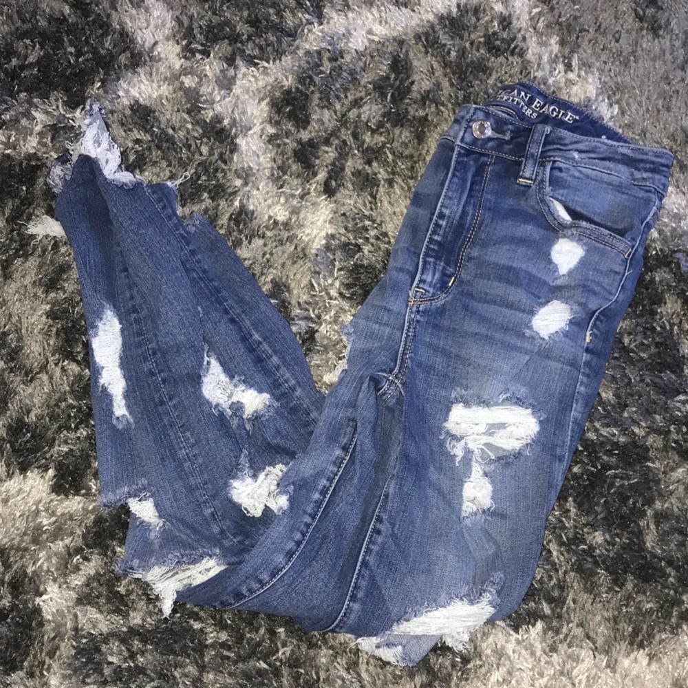 American eagle skinny ripped jeans